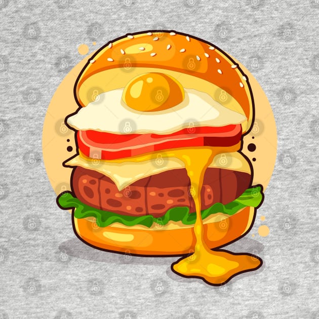 Hand Drawn Burger Illustration by Mako Design 